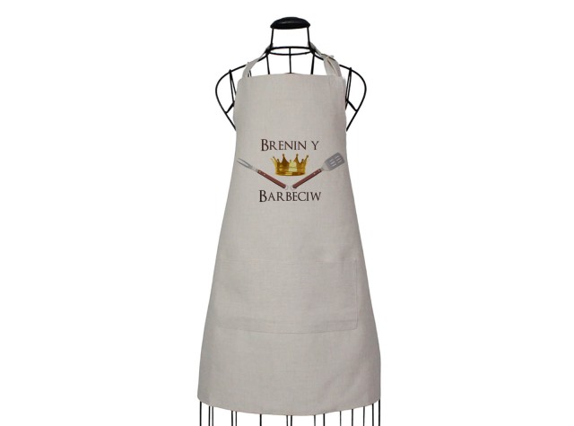 full length bbq apron for the Welsh bbq king brenin y barbeciw